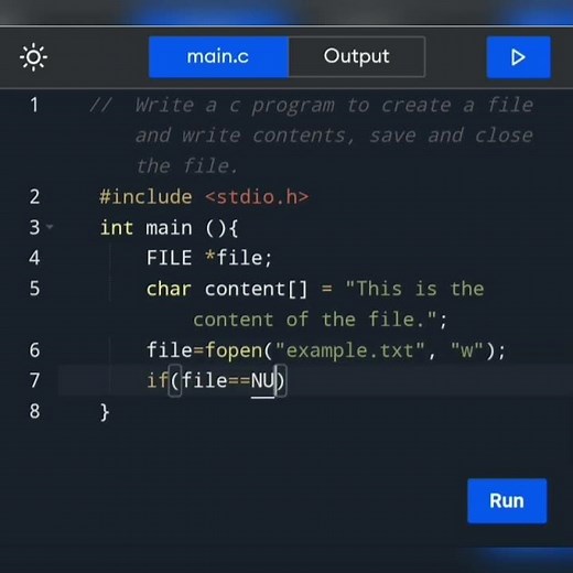 How to write a c Program to create a file and write contents, save and close the file.