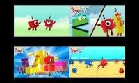 Mix of 4 videos from youtube : up to faster 4 parison to numberblocks v3
