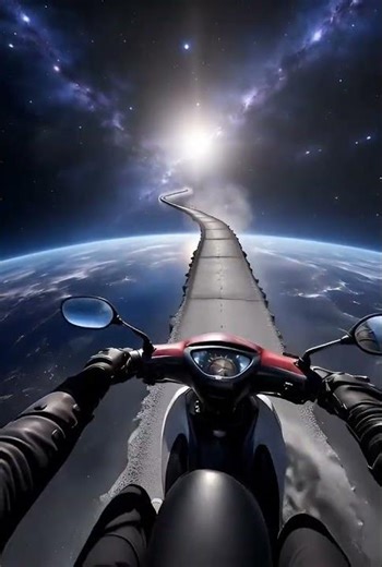 RIDING A MOTORCYCLE ON A 1M ROAD IN SPACE | VR 360° POV
