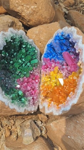 OMG 😱 Diamond Hunter Digs HUGE Red Blue Green Orange Quartz Crystal Geode 💎 Millions of Years Old!