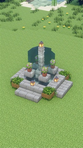 Simple Beautiful Fountain Build Minecraft