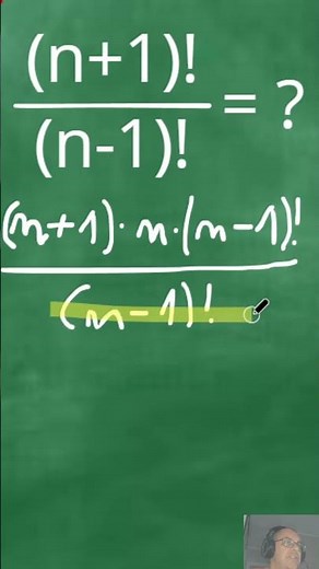 Simplifying (n+1)! / (n-1)! step by step 💡 #factorial #factorial #mathematics #algebra #math #lea...
