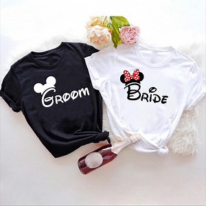 Disney Matching Bride and Groom Shirt,mickey and Minnie Wedding Shirts,disney Honeymoon Shirt,disney Wedding Party Gift,disney Couples Shirt - Etsy