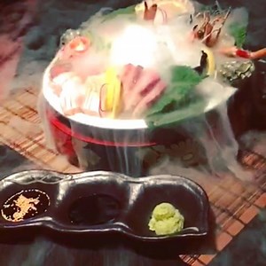 NEW #MatchaObsession Summer menu is out now... It maybe cooler today but what's stopping us from enjoying one of Sydney's prettiest & fresh sashimi platter with an dry ice cloud explosion for visual & cooling effect! Perfect for couple or groups to share. =============================== MATCHA SASHIMI ICE VOLCANO Watch an ice cloud explosion over our chef's selection of daily fresh sashimi of salmon, tuna, kingfish, matcha tuna wrap, scallops, oysters, king prawn, scampi (26pc) with matcha tea s