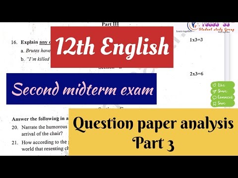 12th English second midterm exam | Last year question paper Analysis | Part 3