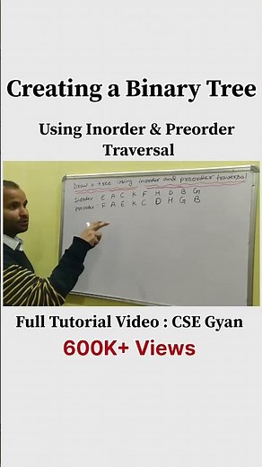 Learn how to create a Binary Tree using Inorder & Preorder traversal