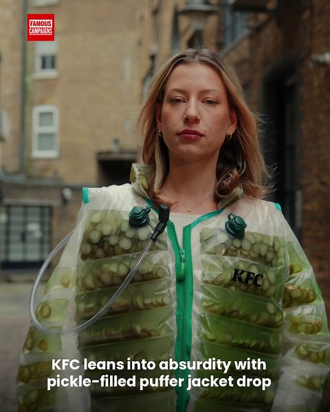 KFC leans into absurdity with pickle-filled puffer jacket drop