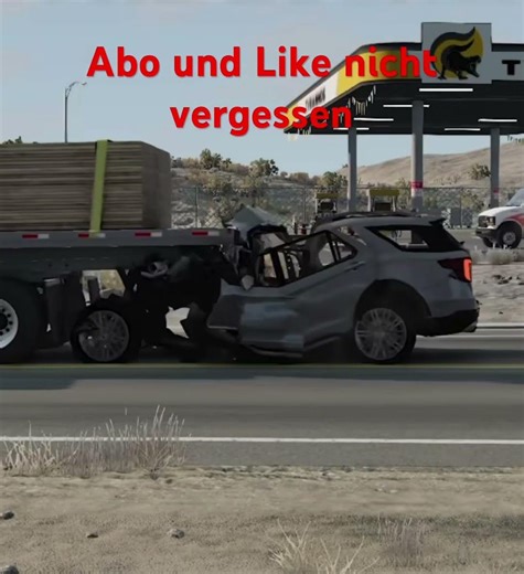 BeamNG Drive Ford Explorer Kracht unter den auflieger mit 200 Km/h