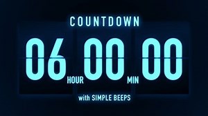 6小时静音倒计时器 🔵 冰川蓝翻页时钟计时器带结束提示音 | 6 Hours Countdown Timer