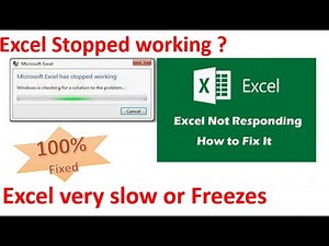 How to Fix excel has stopped working | excel not responding | Excel freezes and very slow