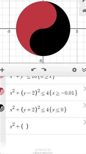 Bro Turned Math Into Yin Yang ☯️ | BALANCE #yinyang #desmos #equations #mathart #shorts