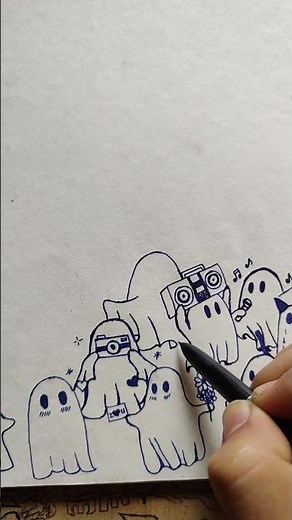 Day 12/100: Ghost art per day | Ghost doodle | Ghost art. #doodle#draw #ghosttrend #ghostpainting