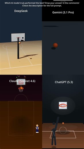 ChatGPT 5.3 vs Gemini 3.1 pro vs DeepSeek vs Claude Sonnet 4.6 - Basketball Simulation (HTML/CSS/JS)