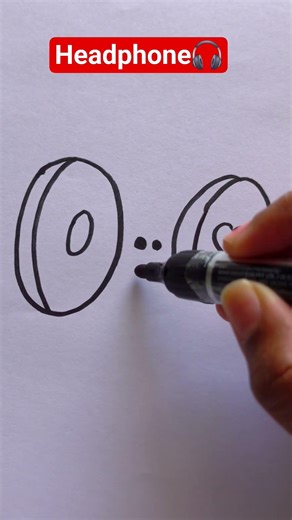 Cute Headphone Drawing Easy Tutorial 🎨💙 | Simple Art for Beginners #trending #viral #headphones #art