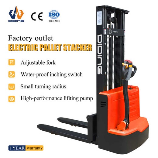 2 Ton DIDING Brand Semi Electric Pallet Stacker Semi-automatic Manual Forklift Manufacturer