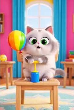 Cat Tries to Blow a Balloon… But SHE Explodes! 😹🎈