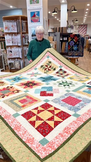 Look what Shiela Winstead made🎉 She took our Beginning Quilt class and made her very first quilt! She did such a beautiful job. We love this so much! Thank you Shiela for bringing this in for us to see🤗 We have a Beginning quilt class this Saturday. Head to our website to check it out⏰ #quiltclass #newquilter #showandtell | A Stitch in Time Quilt Shoppe