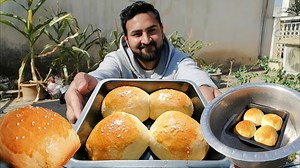 1.2M views · 34K reactions | Ab Bakery kay buns say be achay buns ap ghar per bana saktay.. Home Baked Soft Fluffy Burger Buns Recipe | Without Oven And Air Fryer | Use 2 Cups Flour/Maida. | Food Ka Pakistan | Facebook