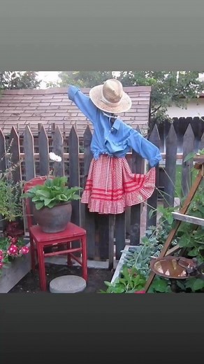 🧑🏻‍🌾 Scarecrows are a great addition to your veggie garden!! 🌽🥒🍅🍆 👩🏻‍🌾 If you don’t have a veggie garden they’re a fun addition to your flower beds or yard as well!! | Lynnette Stephens Heart and Home
