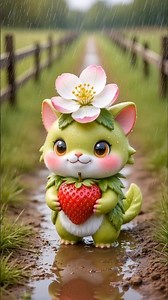 ❤️ Cute Strawberry Cat You'll Ever See 🥰 Power of Baby #cat #cute #love #shorts