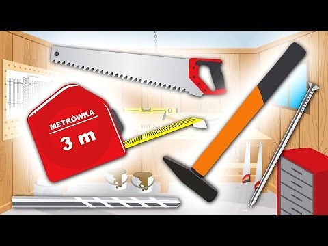 Tools for kids in polish language, educational cartoon