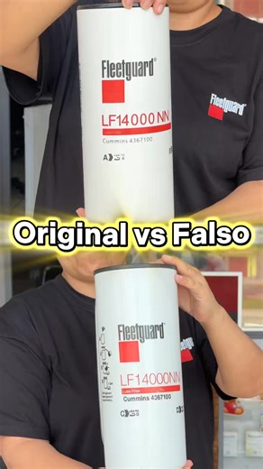 ⚠️ ¿Sabías que existen filtros falsos?En este video te mostramos la diferencia real entre un filtro LF14000NN original Fleetguard y uno falso, para que no pongas en riesgo tu motor.✅ Somos distribuidores oficiales de Fleetguard, por eso trabajamos solo con filtros LF14000NN originales y certificados.Como distribuidores oficiales de Fleetguard, garantizamos calidad, rendimiento y mayor vida útil para tu equipo.Elegir a distribuidores oficiales de Fleetguard es proteger tu inversión y evitar falla