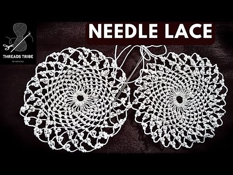 NEEDLE LACE DIY With Leaves | STEP BY STEP TUTORIAL | Beginners Needle Lace