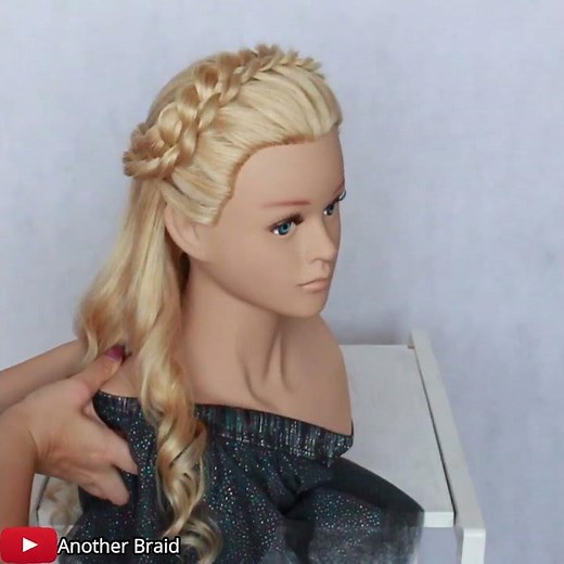 Half Up Halo Crown Braid Hair Tutorial #shorts