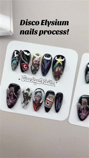 Disco Elysium Nail Art Process Tutorial