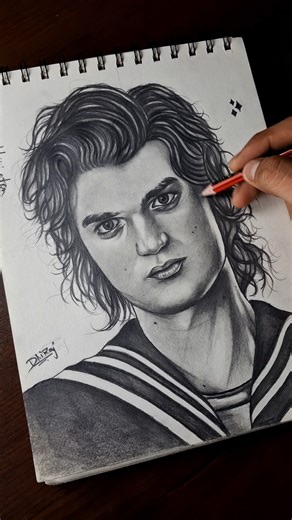 Stranger Things Steve Drawing 😍 #shorts #strangerthings #steve #drawing