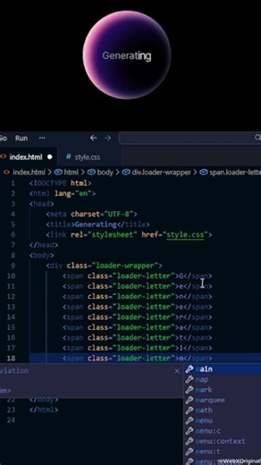 Learn how to create a generating screen using simple HTML and CSS