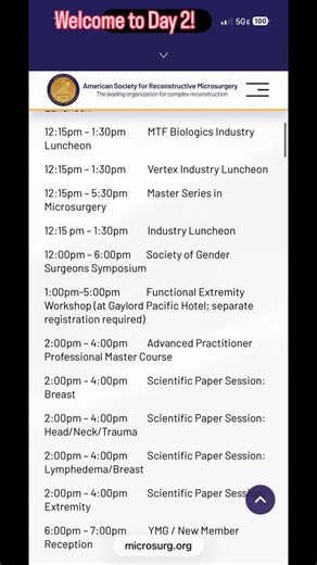 ASRM on Instagram: "Welcome to Day 2 of ASRM 2026! Take a look at our exciting schedule 🌴 *Reminder, lunch is not provided however you can sign up for an industry lunch to receive free food, link in bio"