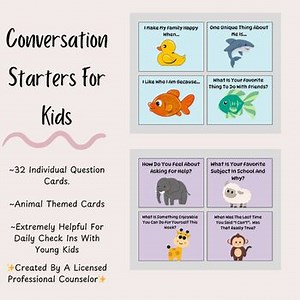 32 Conversation Starter Cards for Kids - Printable Icebreaker Questions