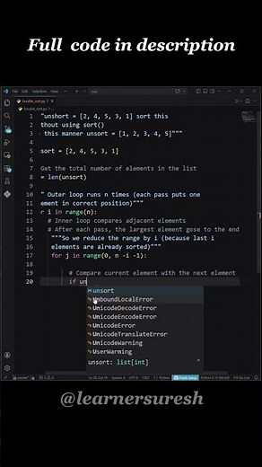 Build a Bubble Sort Function #programming #python #tutorial