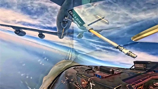 How US fighters stay in air • Air tanking (pilot view)