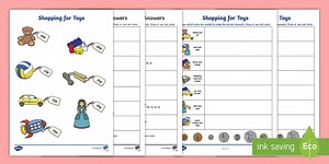 Shopping for Toys Worksheet