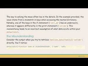 Understanding the defaultdict in Python: Solving Common Parameter-Passing Issues