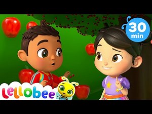 Shake the Apple Tree - Lellobee City Farm | Kids Cartoons & Nursery Rhymes | Moonbug Kids
