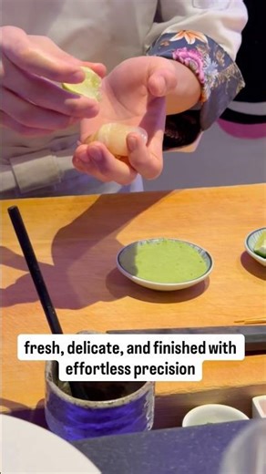 our young chef crafted a flawless Hotate scallop sushi—fresh, delicate with effortless precision