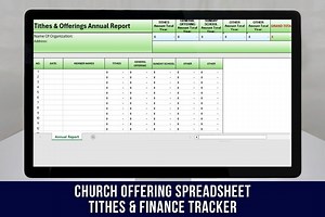 Church Offering Excel Template: Tithes & Finance Tracker (digital Download) - Etsy