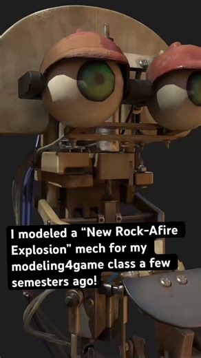 New Rock-Afire Explosion Mech 3D model I made for class! #3dsmax #gameart #rockafireexplosion