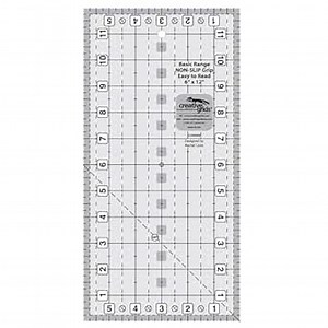 Creative Grids Basic Range 6in x 12in Rectangle Quilt Ruler – CGRBR5 – Made in USA, Non-Slip Grip Acrylic Quilting, Sewing, Crafting, Patchwork Ruler for Measuring & Cutting Fabric