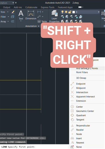 HOW TO FIND MID POINT IN AUTOCAD| BEGINNER TO PRO | AUTOCAD ENGLISH TUTORIALS | AUTOCAD SERIES |