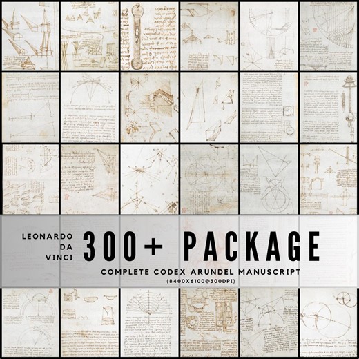 Leonardo Da Vinci Codex Arundel / Complete Renaissance Manuscript Digital Download for Study, Art Projects, History and Creative Inspiration - Etsy