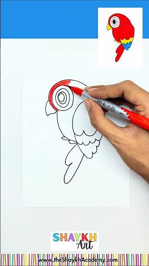 🦜✨ How to Draw a Scarlet Macaw | Easy Drawing for School Kids ✨✏️