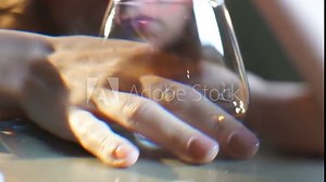 Drunk woman drinking glass of cheep brandy, alcohol impact on health, addiction