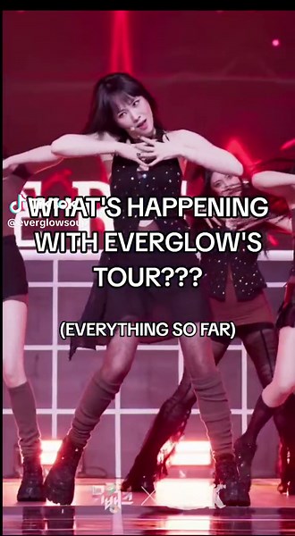 everglow tour updates including 1 canceled fansign, 1 date and venue change, 4 canceled tour stops, wrong merch, and no official statements from everglow's accounts plus members' poor health. this is so sad to see 😔 #fyp #everglow #에버글로우 #kpop