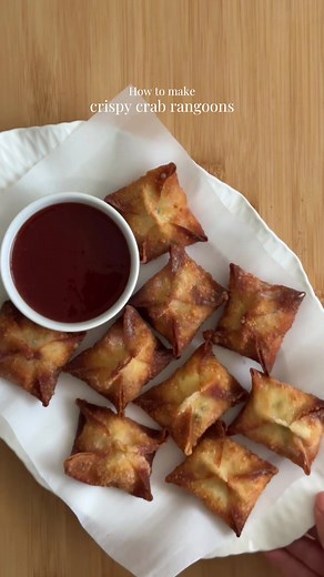 crispy crab rangoons 🦀💥 #rangoons #crab #crabrangoon #appetizer #easyrecipe