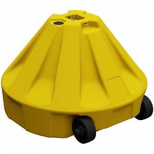 Plasticade® Roll-a-Post 18" x 12" Yellow Fillable Plastic Base with Wheels for Plasticade® RAP Power Posts RAP18Y