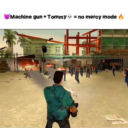 😈Machine gun + Tommy 💀= no mercy mode 🔥|GTA Vice City #gtavicecity #gta